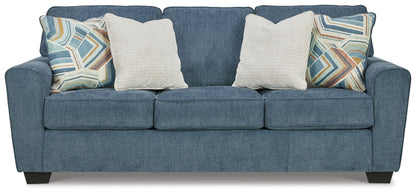 Cashton - Sofa - Blue by Ashley – Stationary Sofas