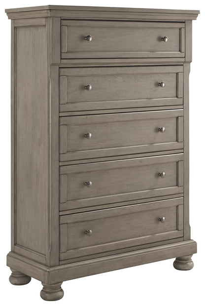 Lettner - Five Drawer Chest - 2-handles - Light Gray by Ashley – Accent Chests