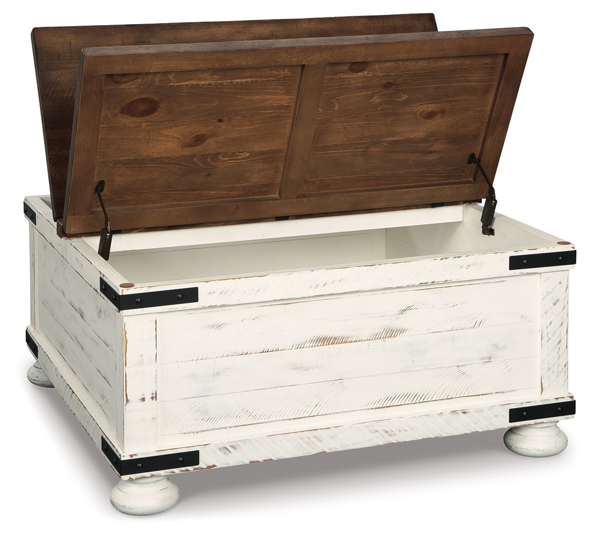 Wystfield - Cocktail Table with Storage - White / Brown by Ashley – view 3
