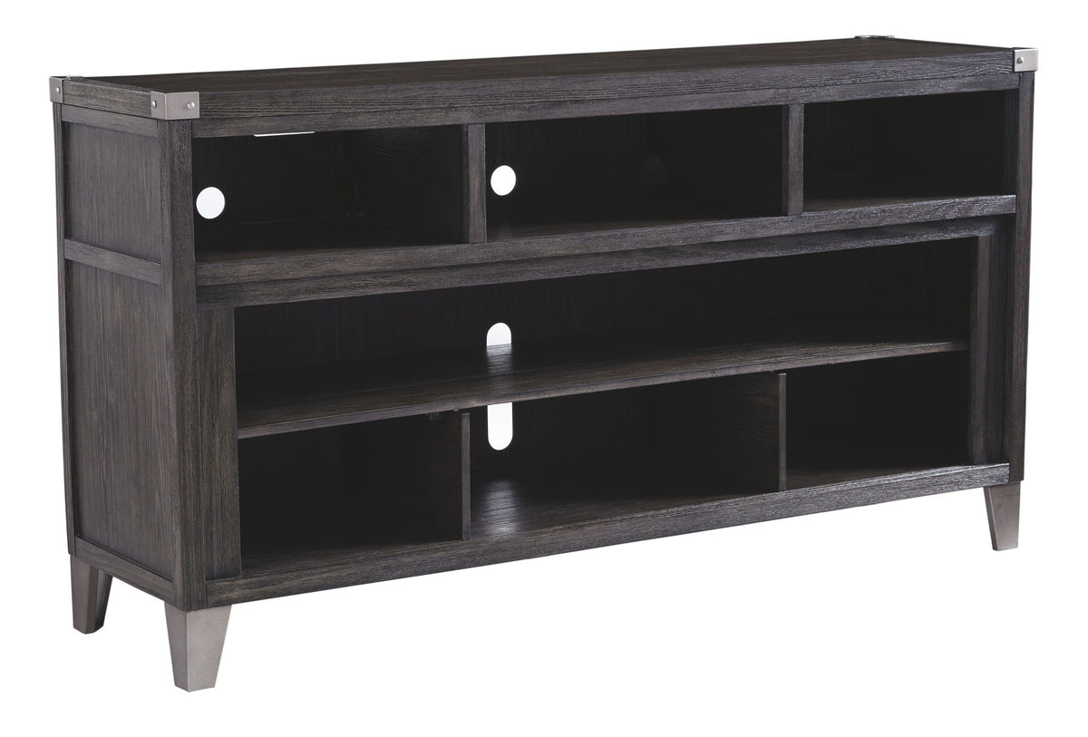 Todoe - LG TV Stand With Fireplace Option - Gray by Ashley – TV Stands
