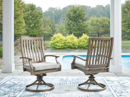 Rainier Ranch - Swivel Chair With Cushion (Set of 2) - Brown / Beige by Ashley – view 4