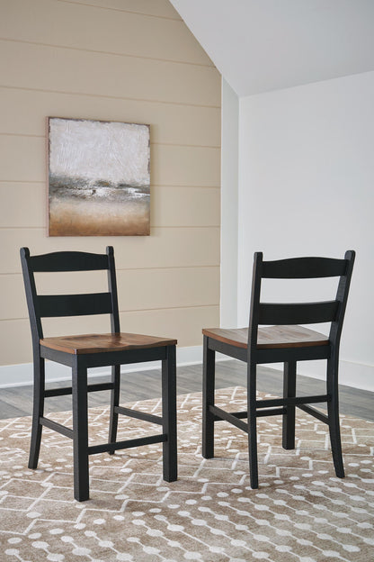 Valebeck - Barstool (Set of 2) - Black / Brown by Ashley – view 4