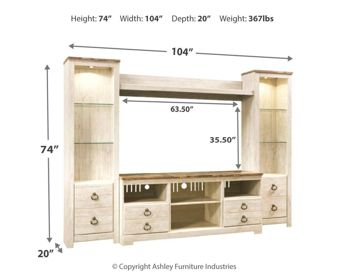 Willowton - Entertainment Center With Fireplace Option by Ashley – view 11