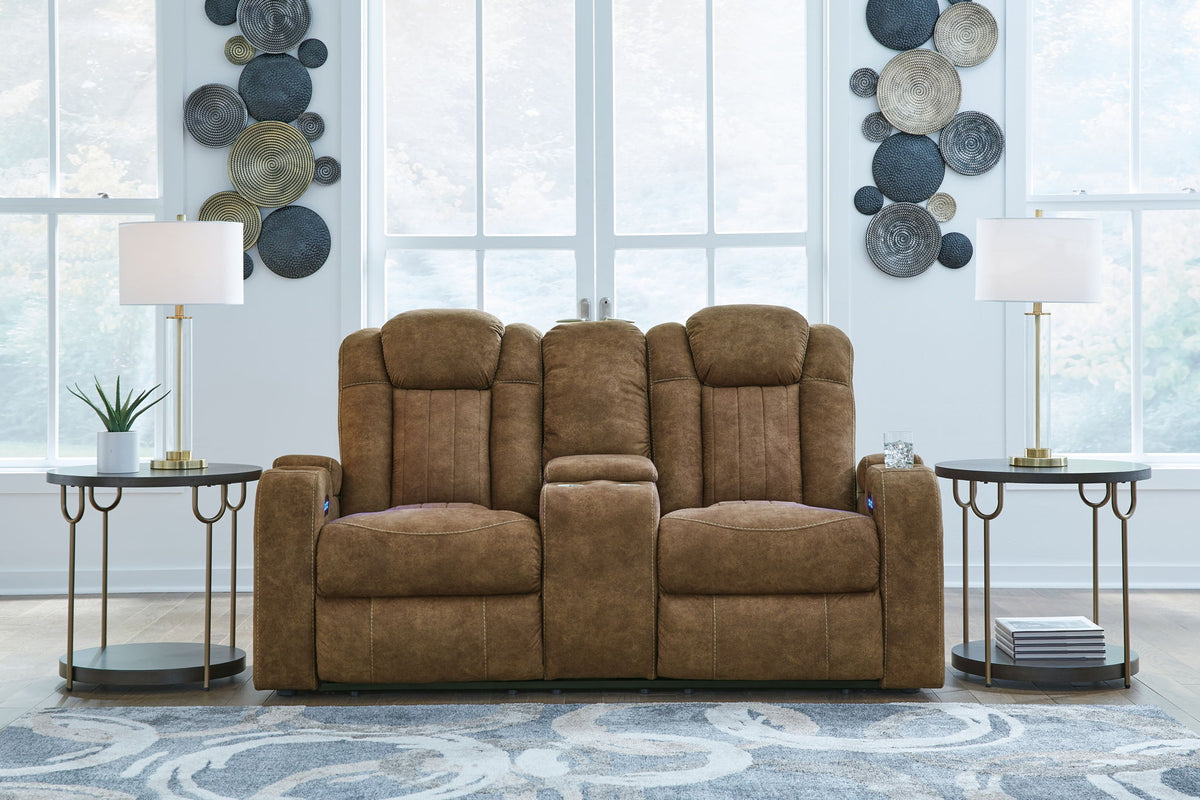 Wolfridge - Power Reclining Loveseat With Console /Adj Hdrst - Brindle by Ashley – view 4