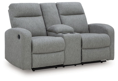 Gauntlet - Double Recline Loveseat With Console - Sterling by Ashley – Reclining Loveseats