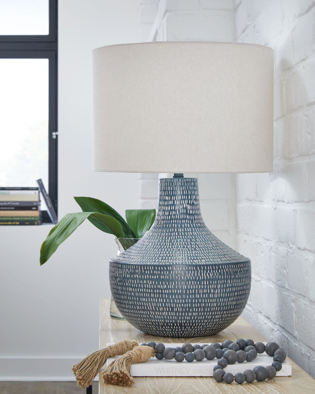 Schylarmont - Metal Table Lamp - Antique Gray / White by Ashley – view 4