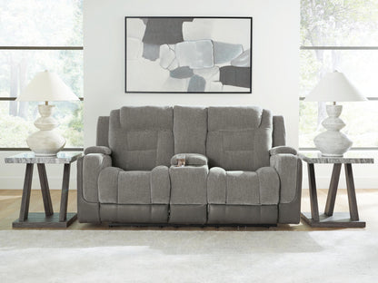 Mixed Motion - Power Reclining Loveseat With Console / Adjustable Headrest by Ashley – view 7