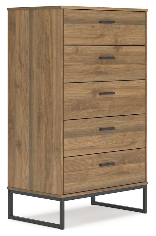 Deanlow - Five Drawer Chest - Honey by Ashley – Accent Chests
