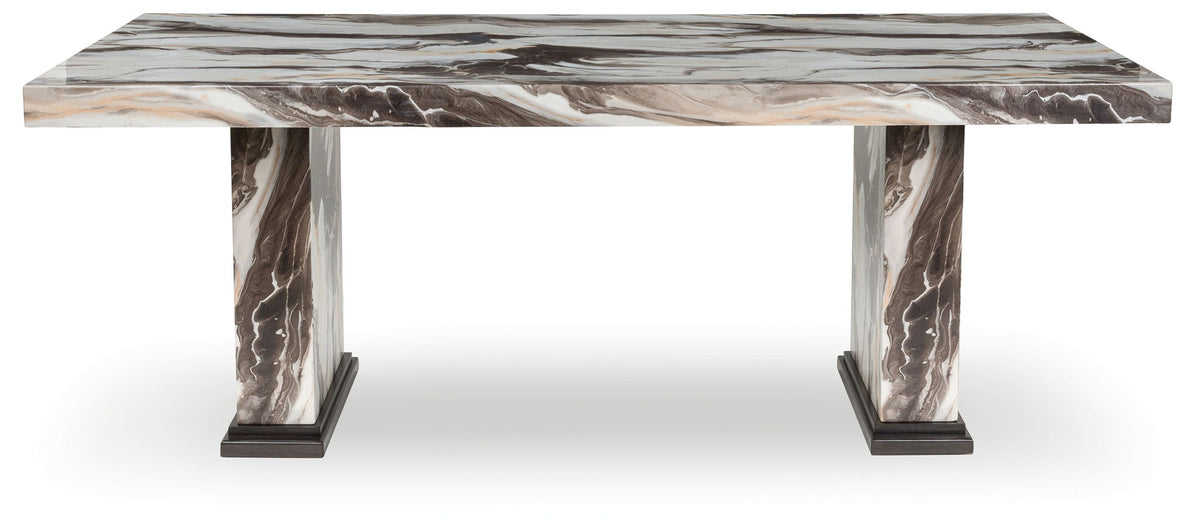 Jeshina - Dining Table - Dark Brown / Beige by Ashley – view 2