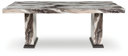 Jeshina - Dining Table - Dark Brown / Beige by Ashley – view 2