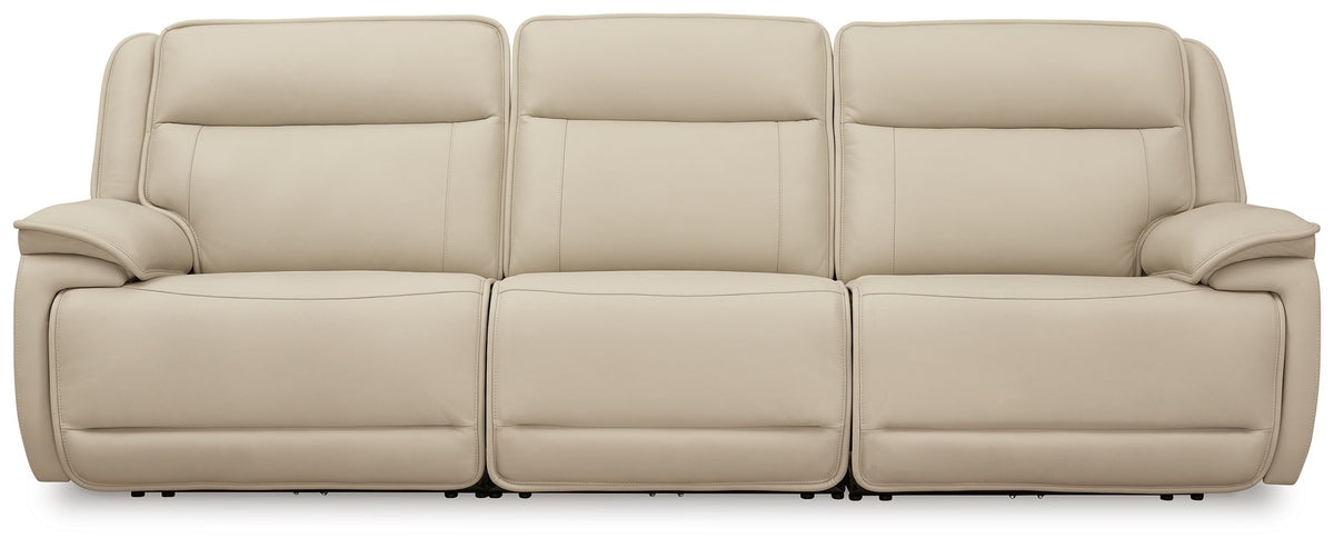 Double Deal - 3-Piece Power Reclining Sofa Sectional - Almond by Ashley – Reclining Sectionals