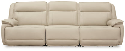 Double Deal - 3-Piece Power Reclining Sofa Sectional - Almond by Ashley – Reclining Sectionals