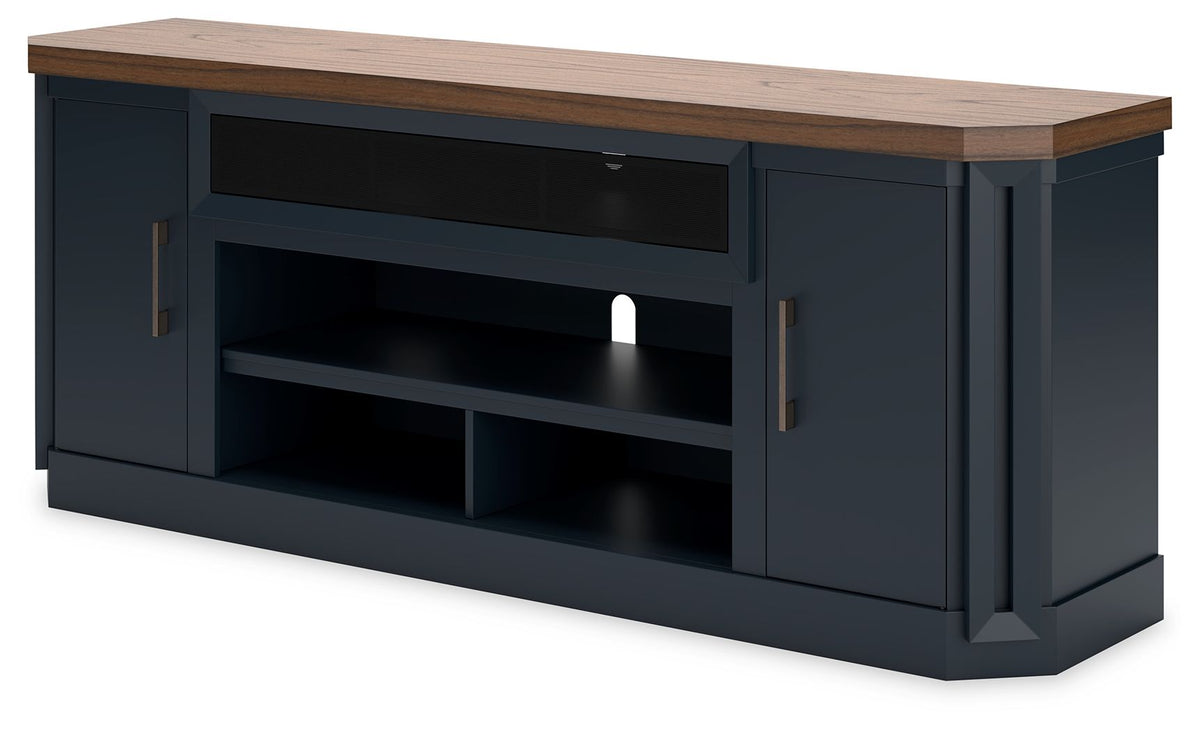Landocken - XL TV Stand With Fireplace Option - Brown / Blue by Ashley – view 4
