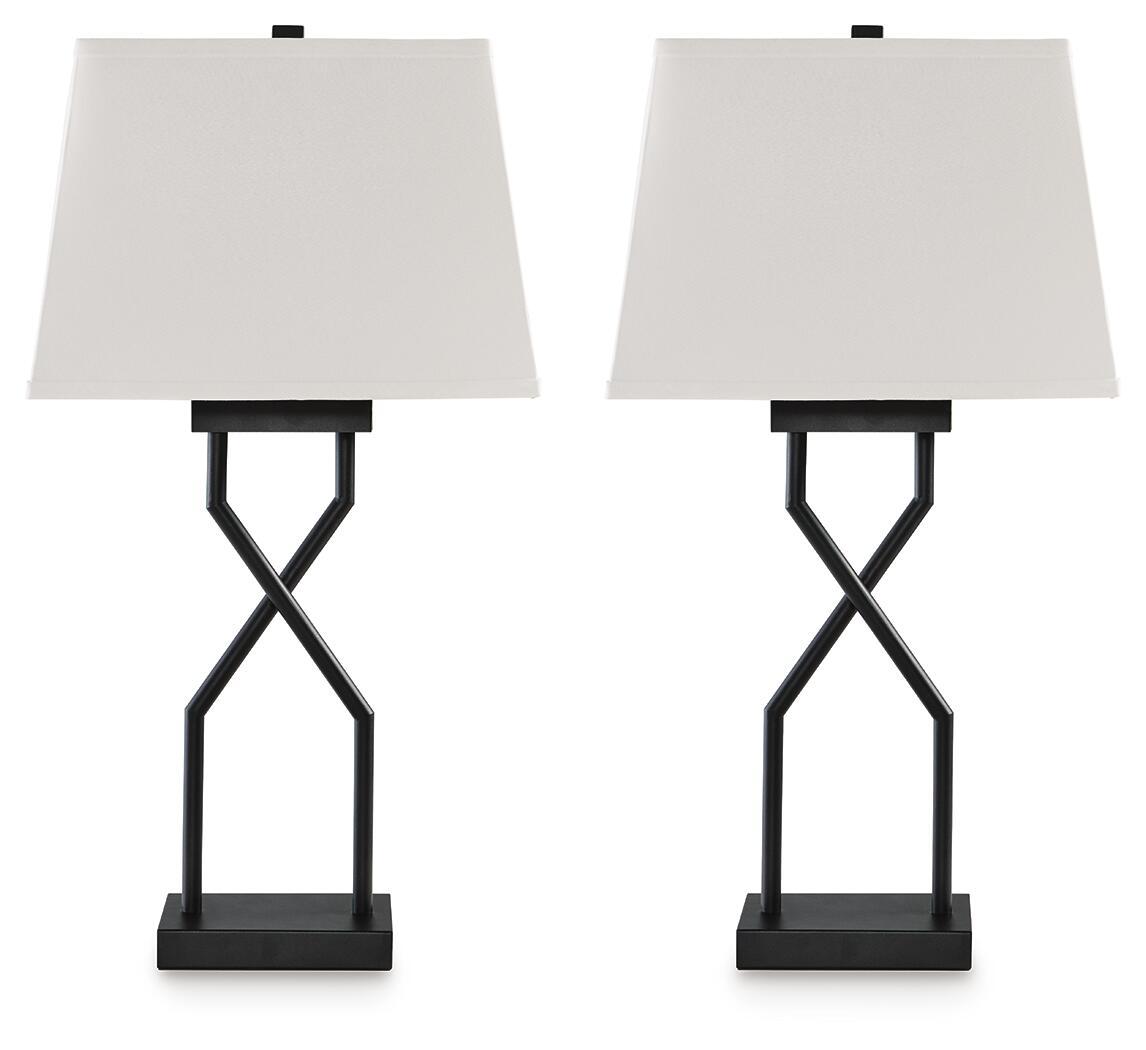 Brookthrone - Metal Table Lamp (Set of 2) - Black by Ashley – Table Lamps
