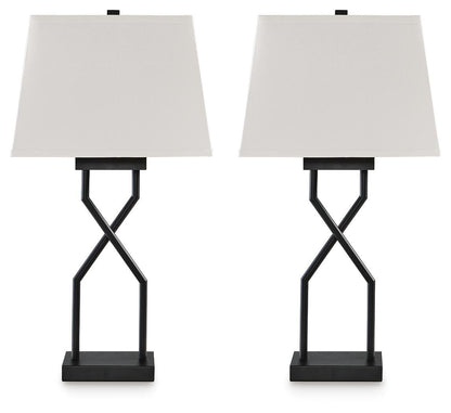 Brookthrone - Metal Table Lamp (Set of 2) - Black by Ashley – Table Lamps