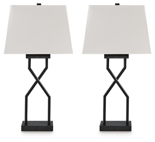Brookthrone - Metal Table Lamp (Set of 2) - Black by Ashley – Table Lamps
