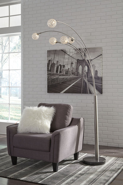 Winter - Metal Arc Lamp - Silver Finish by Ashley – view 3