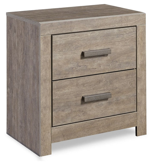 Culverbach - Two Drawer Night Stand - Gray by Ashley – Accent Nightstands