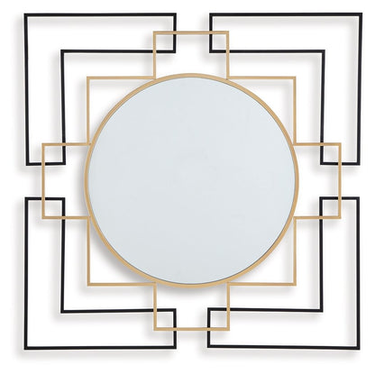 Oceanal - Accent Mirror - Black / Gold Finish by Ashley – Accent Mirrors