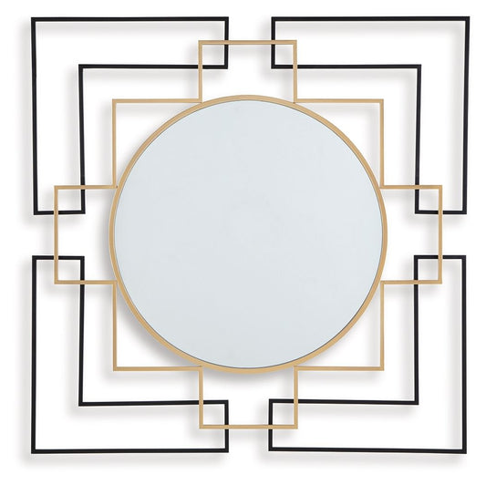 Oceanal - Accent Mirror - Black / Gold Finish by Ashley – Accent Mirrors