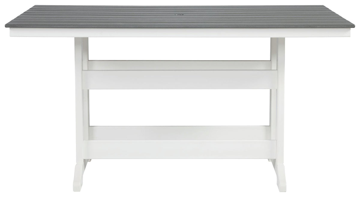 Transville - Rectangular Counter Table With Umbrella Option - Gray / White by Ashley – view 4