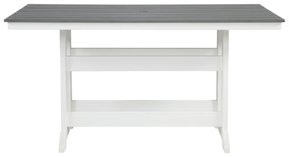 Transville - Rectangular Counter Table With Umbrella Option - Gray / White by Ashley – view 4