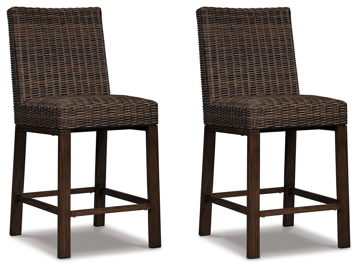 Paradise Trail - Barstool (Set of 2) - Medium Brown by Ashley – Stool Sets