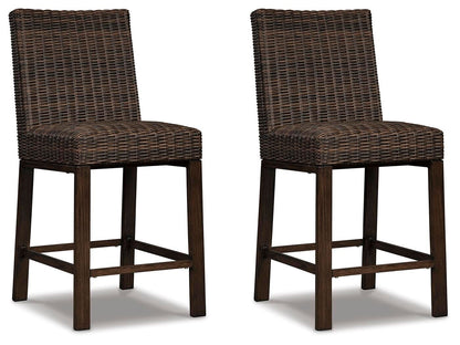Paradise Trail - Barstool (Set of 2) - Medium Brown by Ashley – Stool Sets