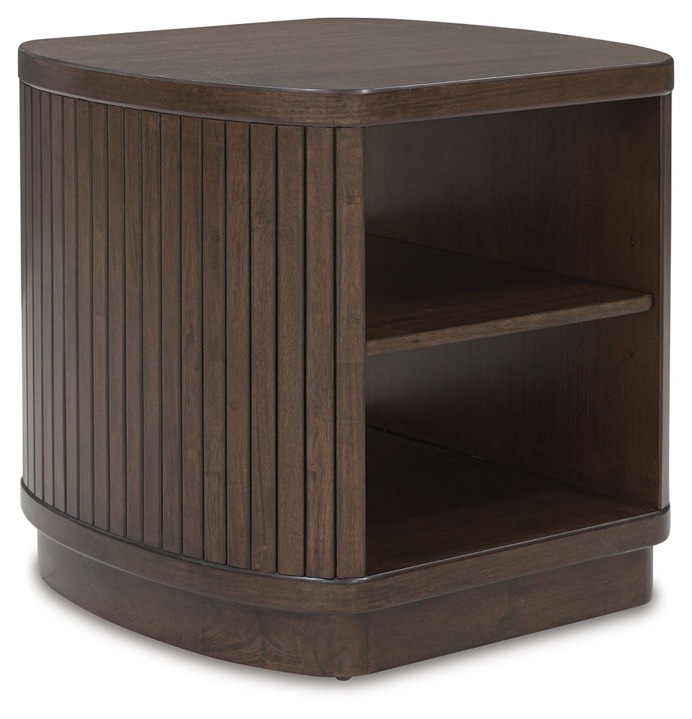 Korestone - Square End Table - Dark Brown by Ashley – End Tables