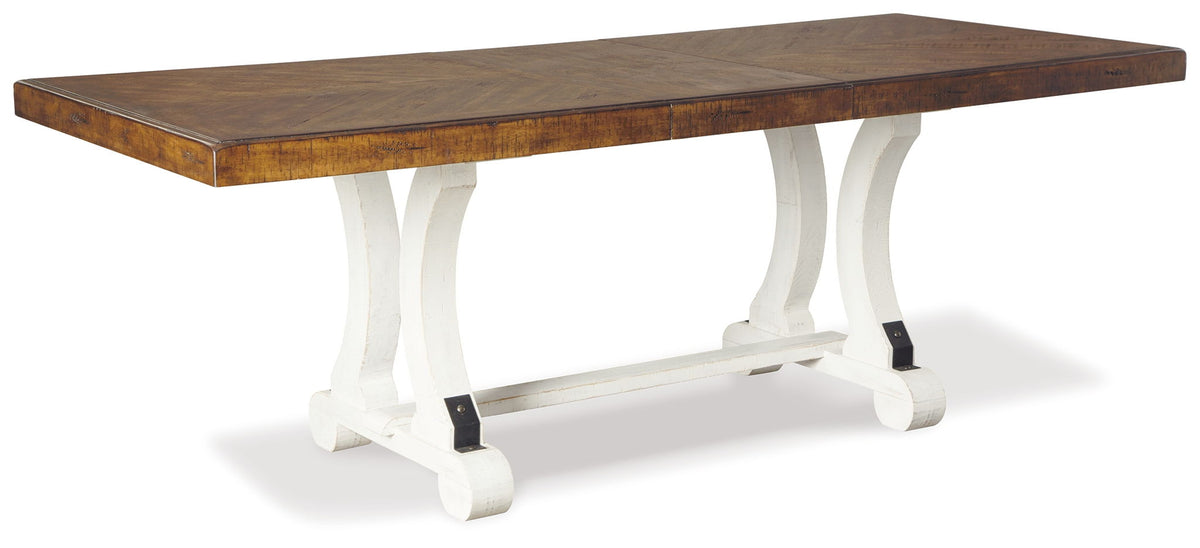 Valebeck - Rectangular Dining Room Table - White / Brown by Ashley – Dining Tables