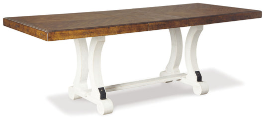 Valebeck - Rectangular Dining Room Table - White / Brown by Ashley – Dining Tables