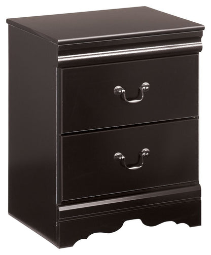 Huey Vineyard - Two Drawer Night Stand - Black by Ashley – Accent Nightstands