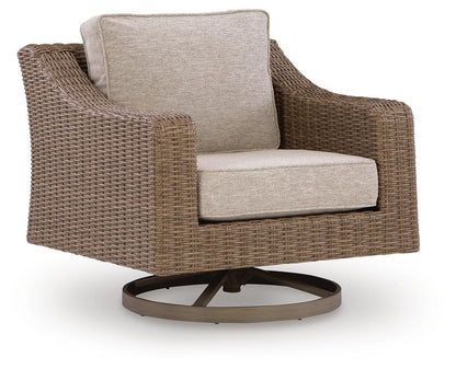 Laguna Heights - Swivel Lounge With Cushion - Beige by Ashley – Swivel Chairs