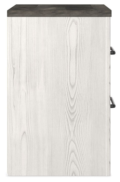 Gerridan - Two Drawer Night Stand - White / Gray by Ashley – view 4