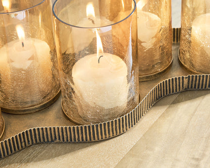 Evereton - Candle Holder - Antique Gold Finish by Ashley – view 4