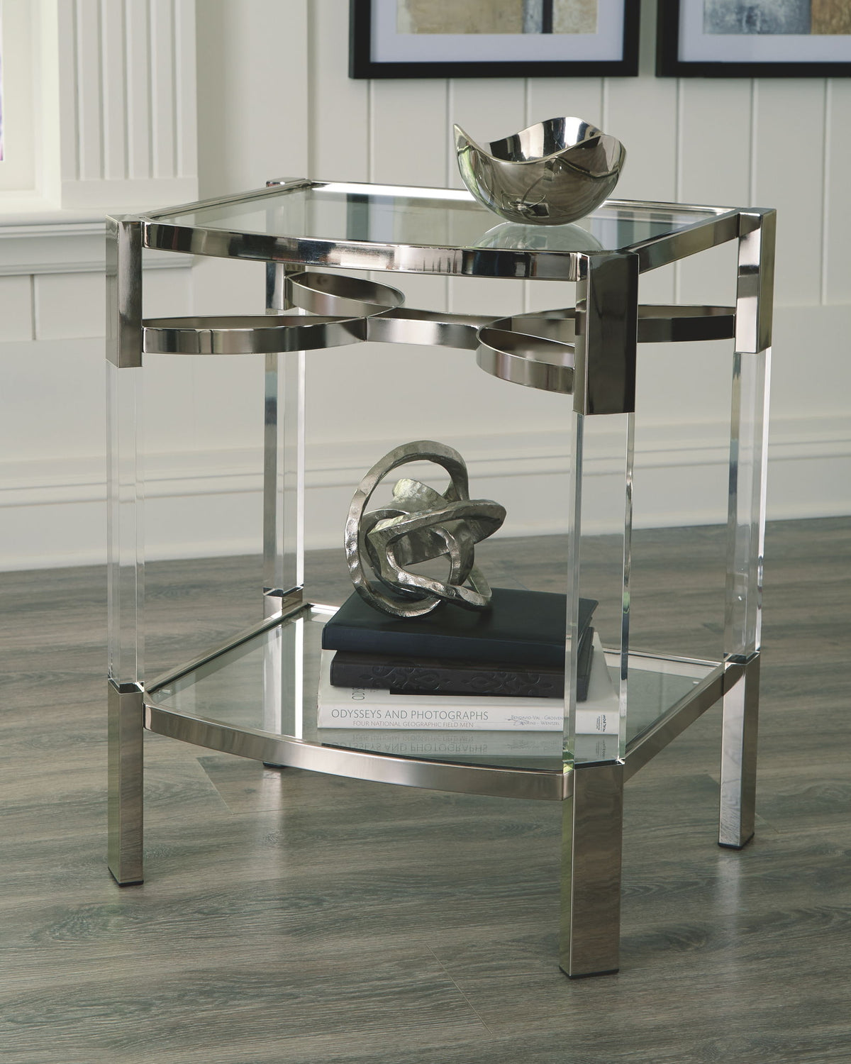 Chaseton - Accent Table - Clear / Silver Finish by Ashley – view 4