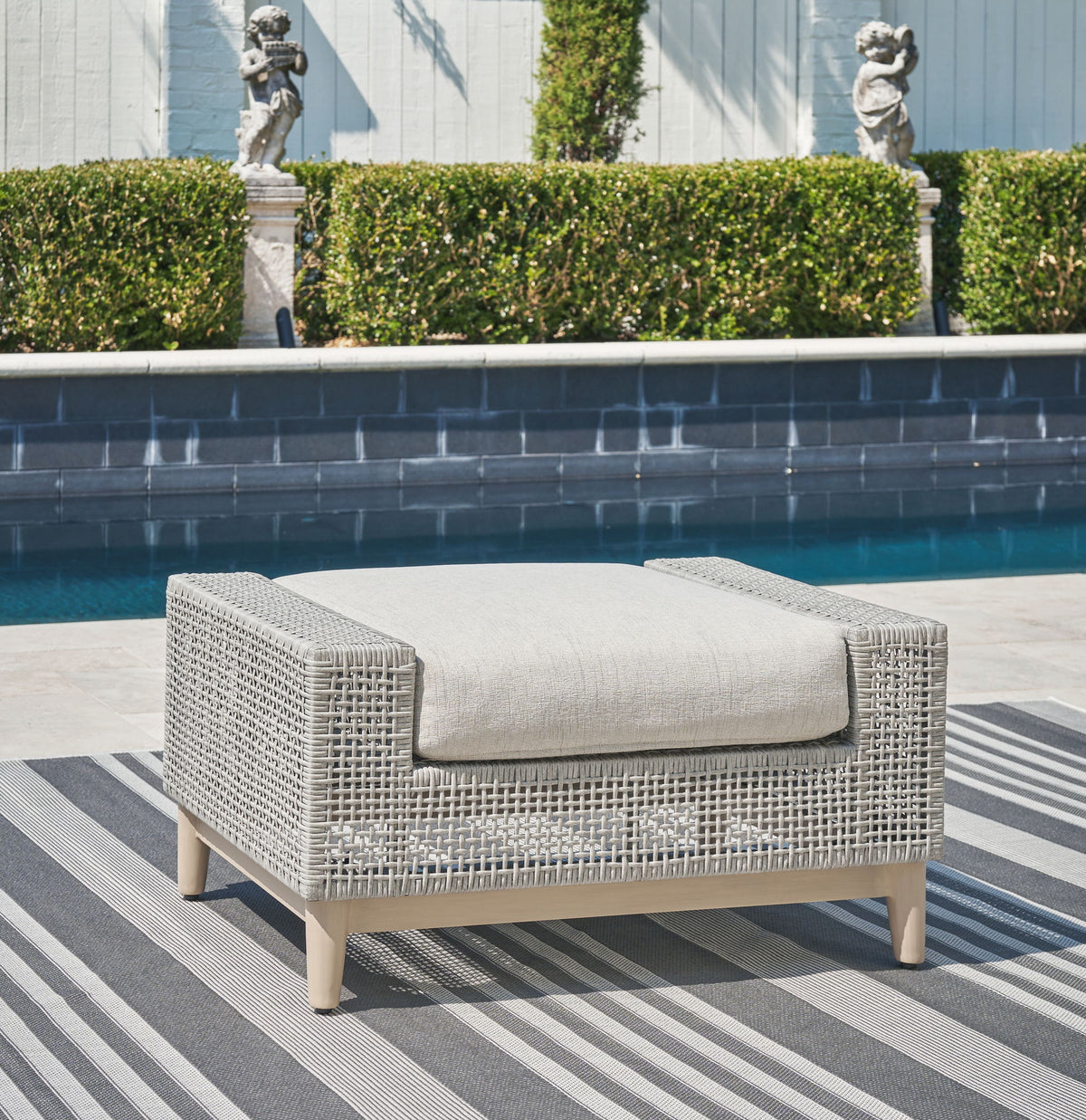 Seton Creek - Ottoman With Cushion - Gray by Ashley – view 4
