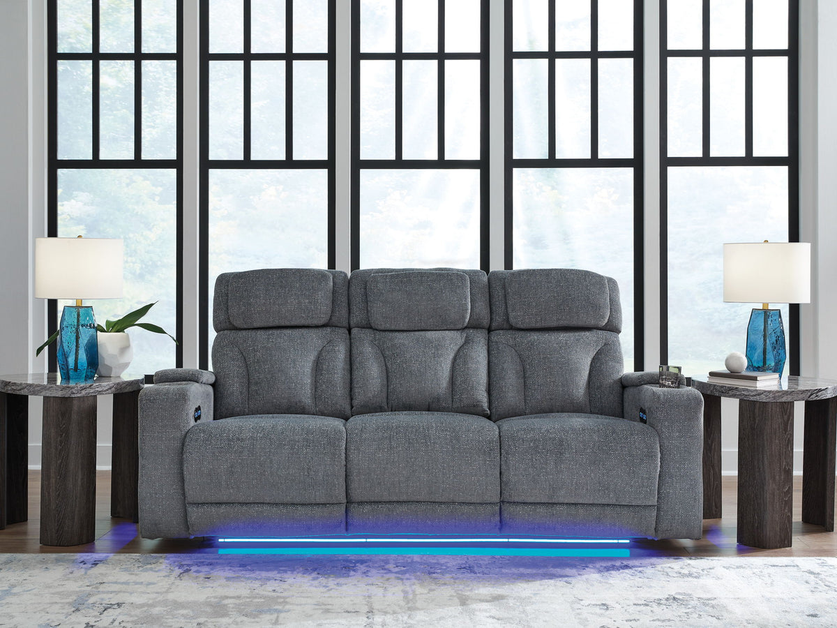 Studio Cave - Power Reclining Sofa - Steel by Ashley – view 4