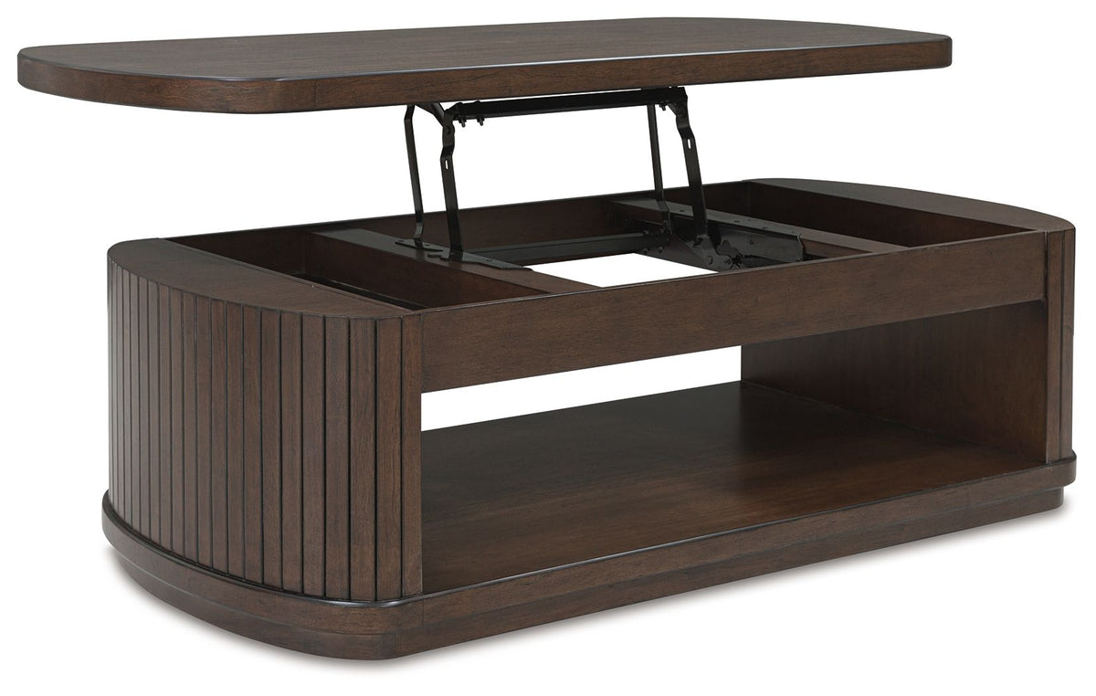 Korestone - Lift Top Cocktail Table - Dark Brown by Ashley – view 3