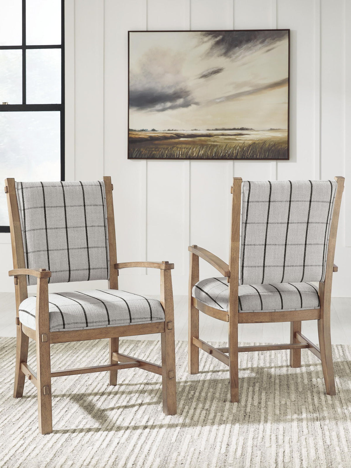 Ridgester - Dining Upholstered Arm Chair (Set of 2) - Light Brown – view 4