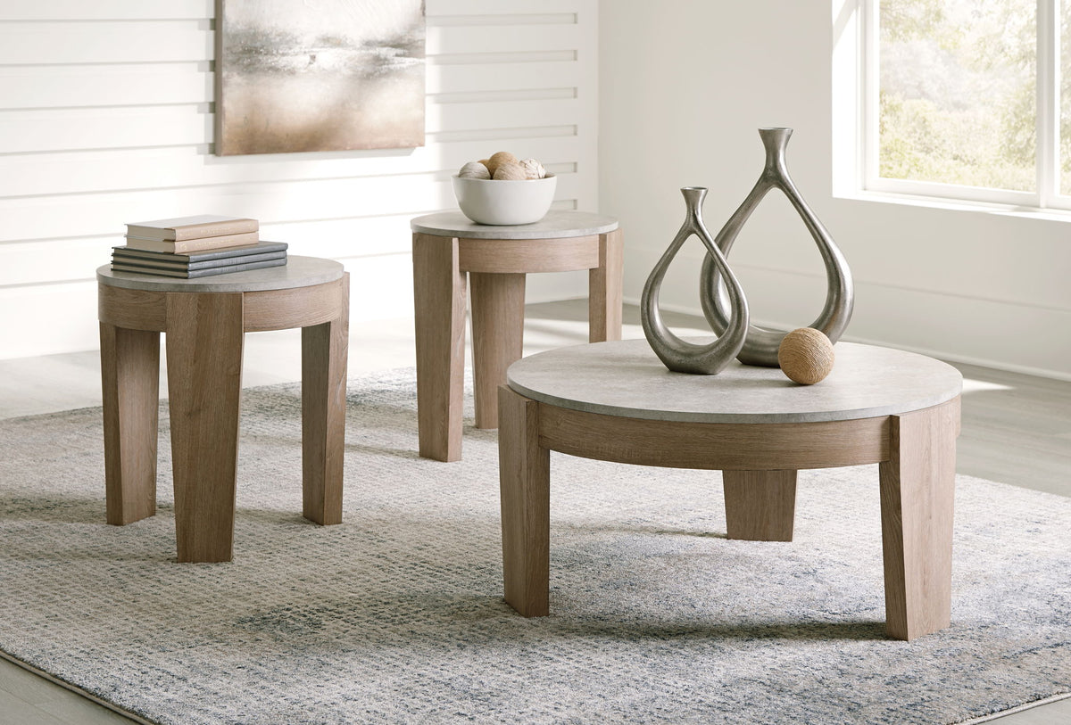 Guystone - Occasional Table Set (Set of 3) - Light Brown by Ashley – view 4