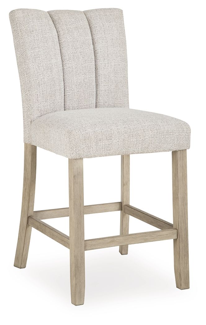 Larawyn - Upholstered Barstool (Set of 2) - Bisque by Ashley – view 4
