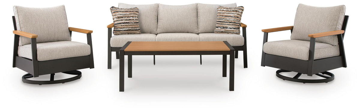 Carmel Highlands - Sofa, Chairs, Table Set (Set of 4) - Dark Brown by Ashley – 4 Piece Outdoor Sets