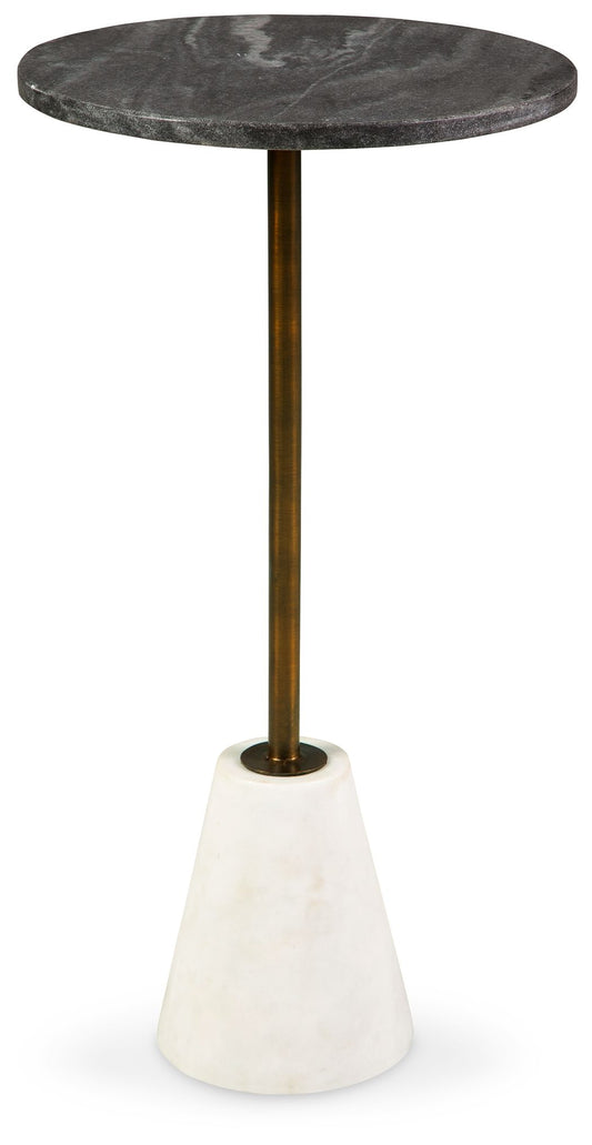 Caramont - Accent Table with White Base - Black / White / Gold Finish by Ashley – Accent Tables