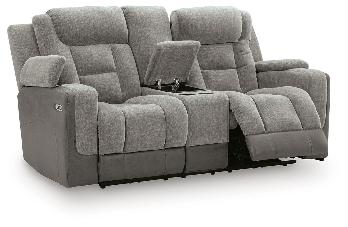 Mixed Motion - Power Reclining Loveseat With Console / Adjustable Headrest by Ashley – view 8