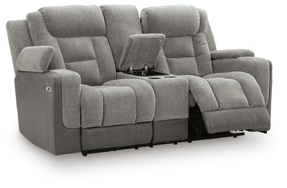 Mixed Motion - Power Reclining Loveseat With Console / Adjustable Headrest by Ashley – view 8