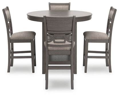 Wrenning - Drm Counter Table Set (Set of 5) - Gray by Ashley – view 4