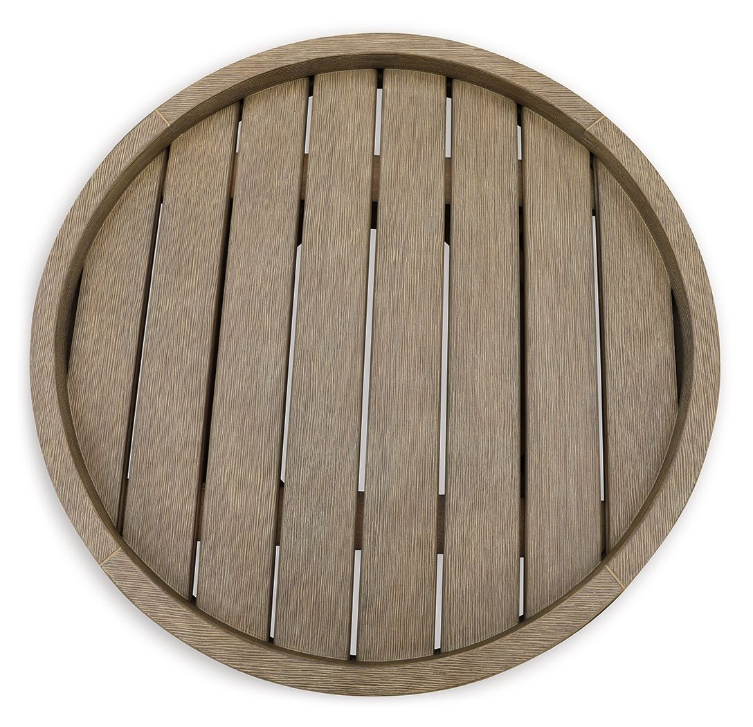 Marina Sun - Round End Table - Beige by Ashley – view 4