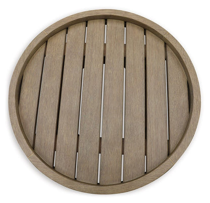 Marina Sun - Round End Table - Beige by Ashley – view 4