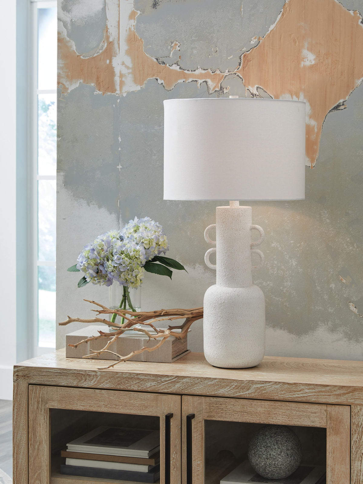 Perringhill - Metal Table Lamp - Distressed White by Ashley – view 3
